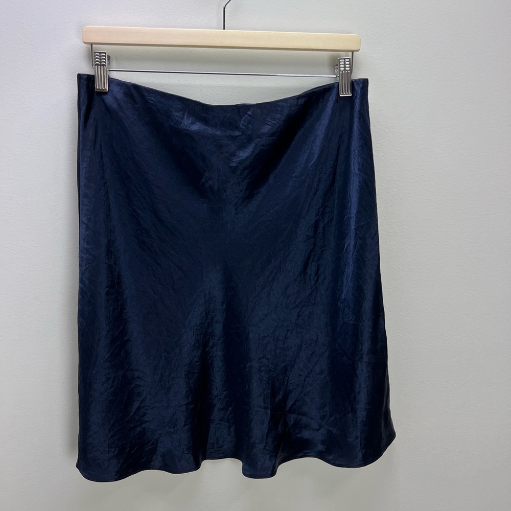 Babaton Aritzia Slip Satin Mini Skirt Midnight Blue Size 16 Silky Dark Romantic